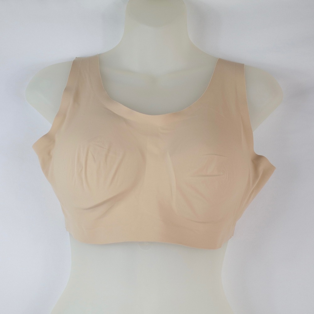 Aerie Tan Nude Real Free Padded Bralette Seamless Wireless Bra Size XL DD